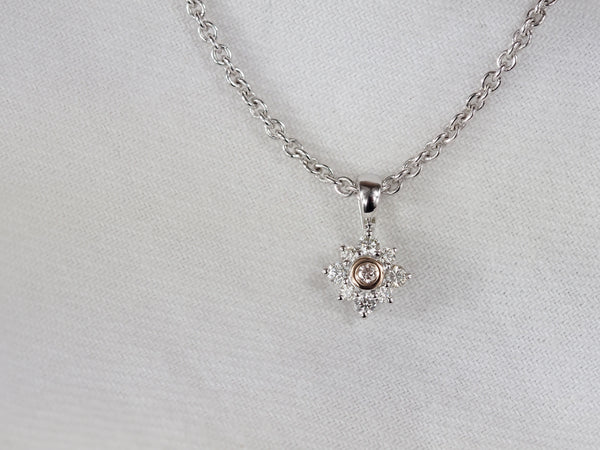 9ct Rose and White Gold 'Pink Caviar' Argyle Diamond Pendant, 0.17ct total