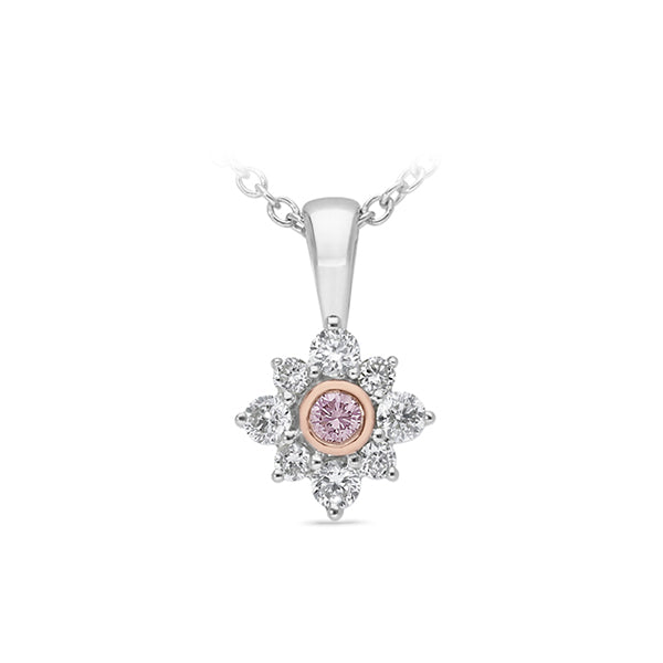 9ct Rose and White Gold 'Pink Caviar' Argyle Diamond Pendant, 0.17ct total