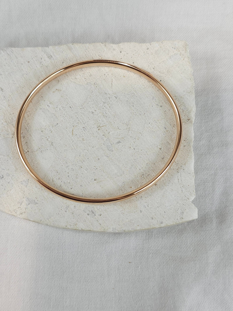 9ct Rose Gold Silver filled bangle, 67mm