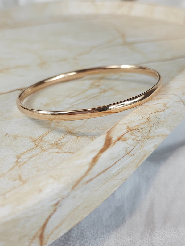 9ct Rose Gold Silver filled bangle, 67mm