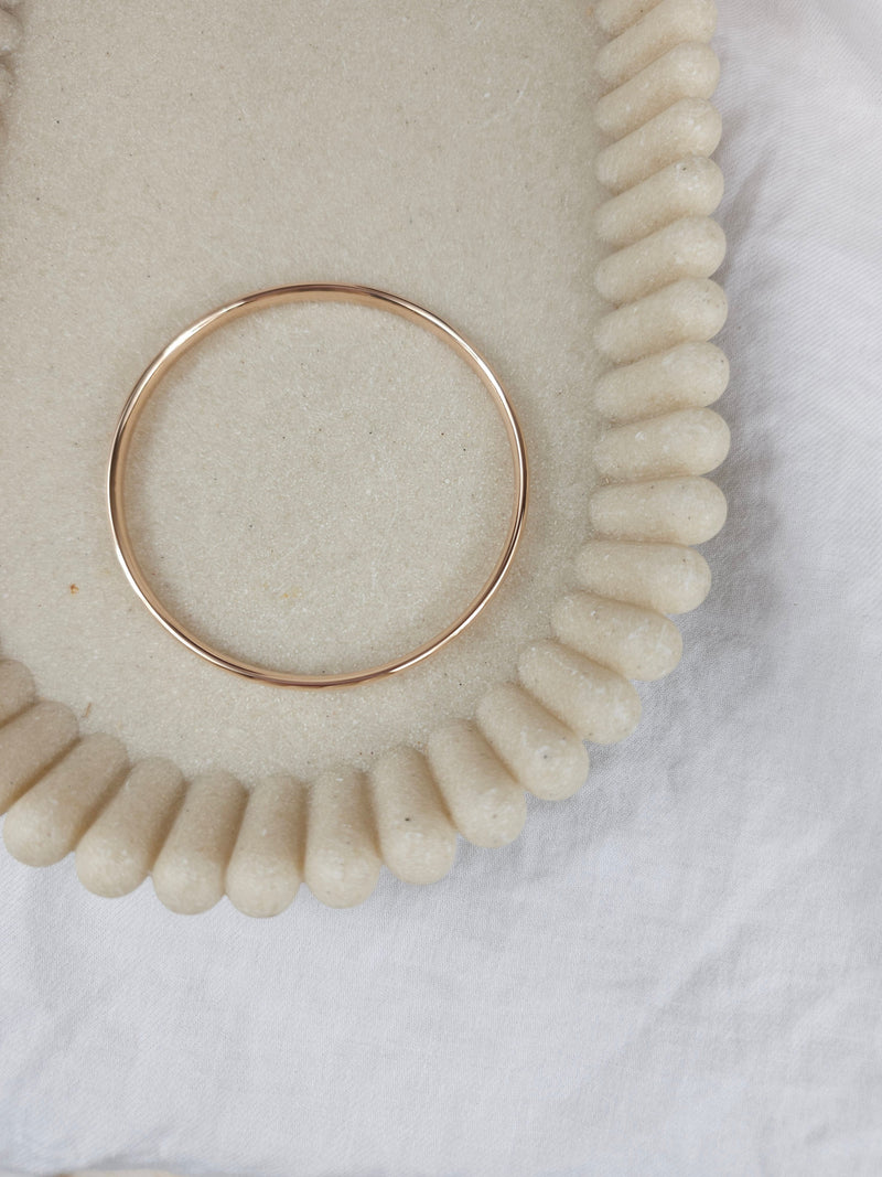 9ct Rose Gold Silver filled bangle, 64mm