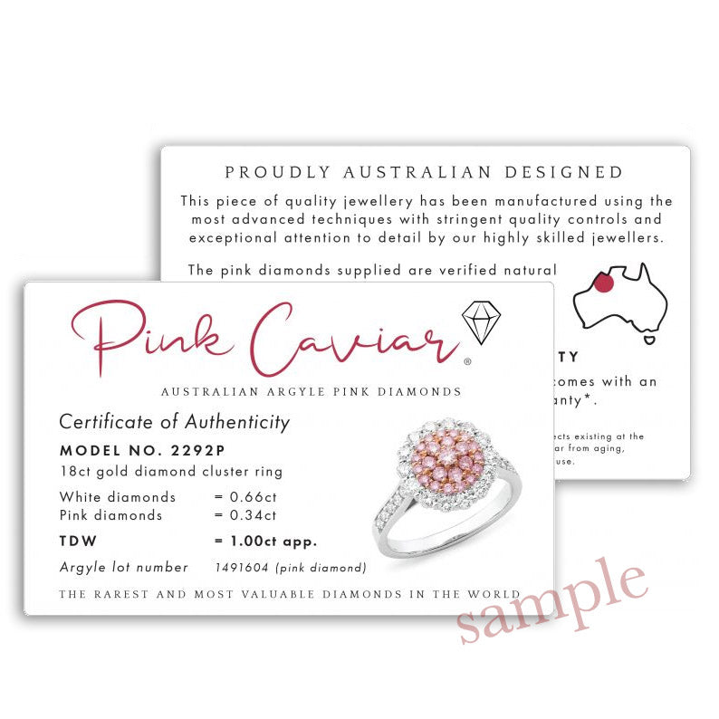 9ct Rose and White 'Pink Caviar' Argyle Diamond and Mabe Pearl enhancer, 0.24cts total.