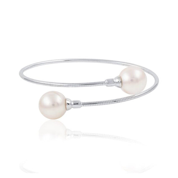 9ct White Gold and South Sea Omega Bracelet