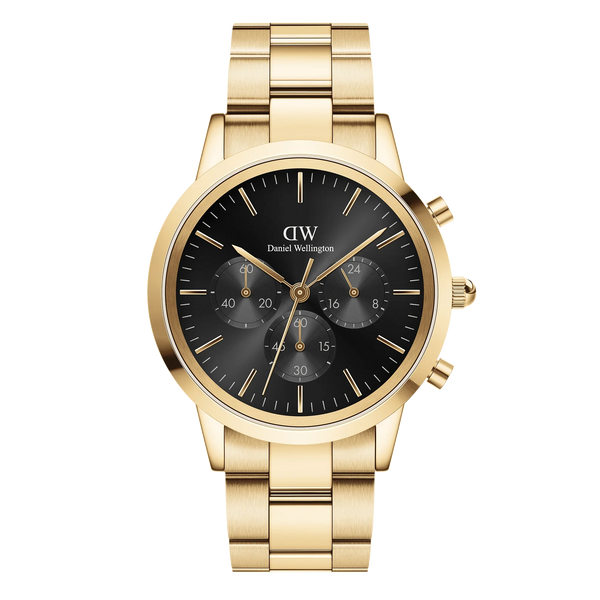 Daniel Wellington Iconic Chronograph 42 Black and Gold Watch