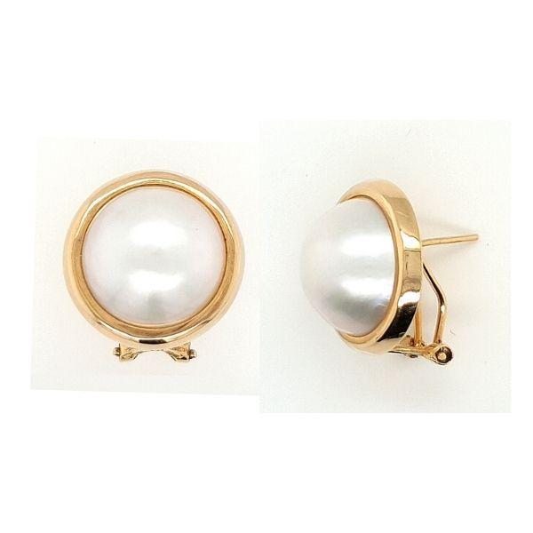 Mabe Pearl Earrings 14ct Gold