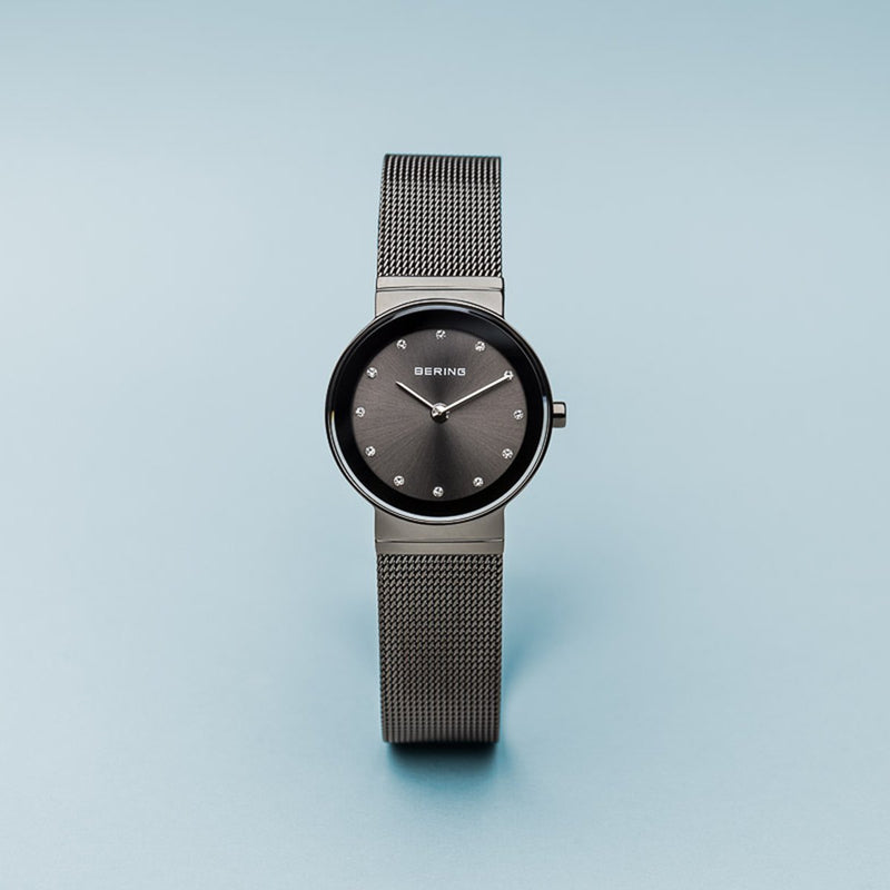 Bering Classic Polished Grey Mesh Watch