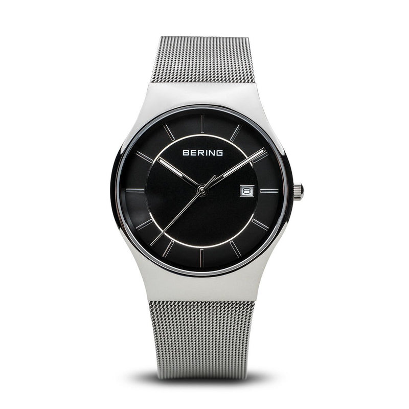 Bering Classic Polished Silver Mesh Watch