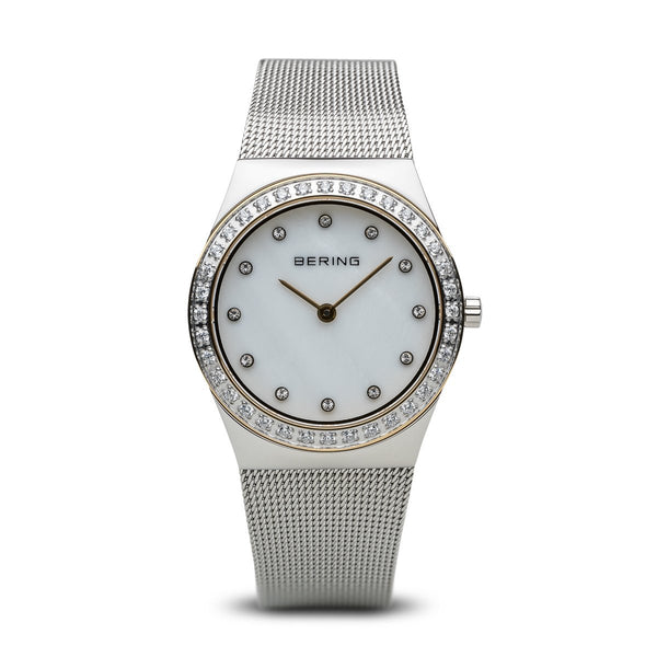 Bering Classic Polished Silver Swarovski Watch