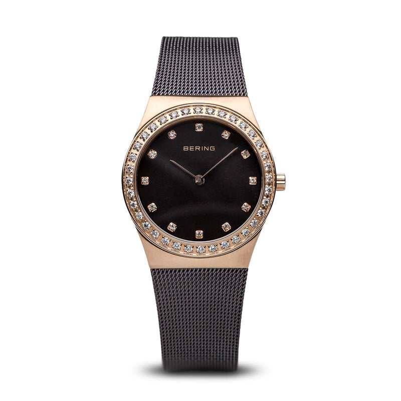 Bering Classic Brushed Rose Gold Swarovski Watch