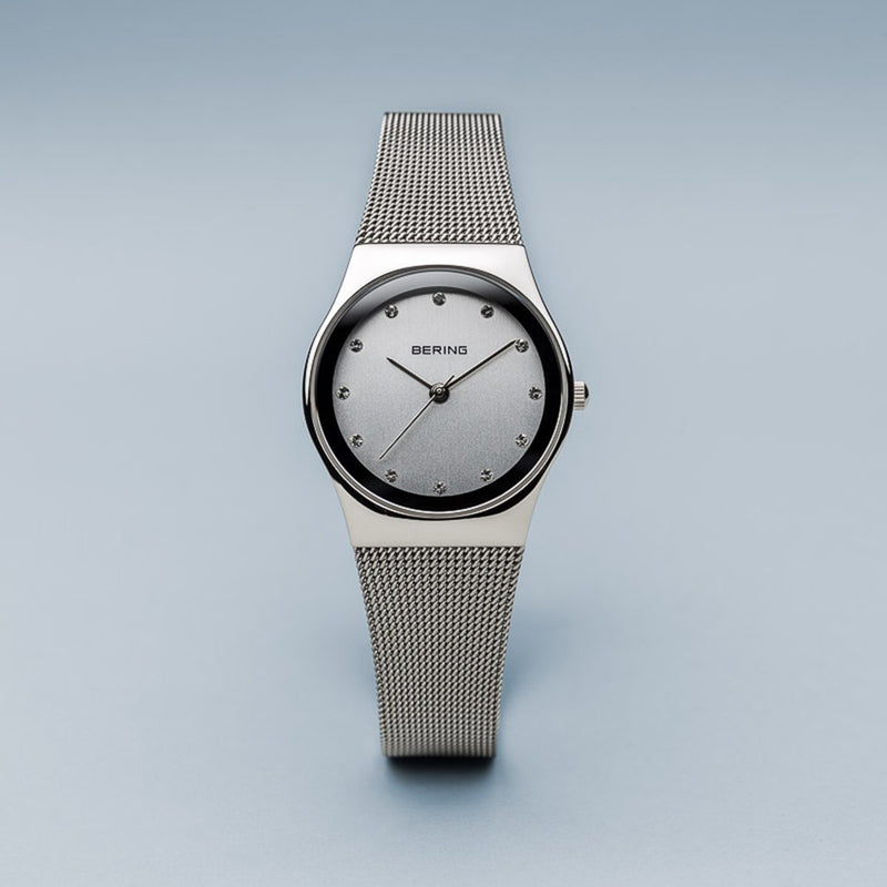 Bering Classic Polished Silver Milanese Mesh Watch