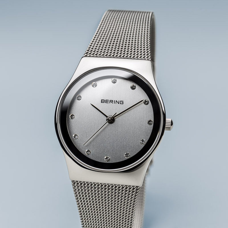 Bering Classic Polished Silver Milanese Mesh Watch