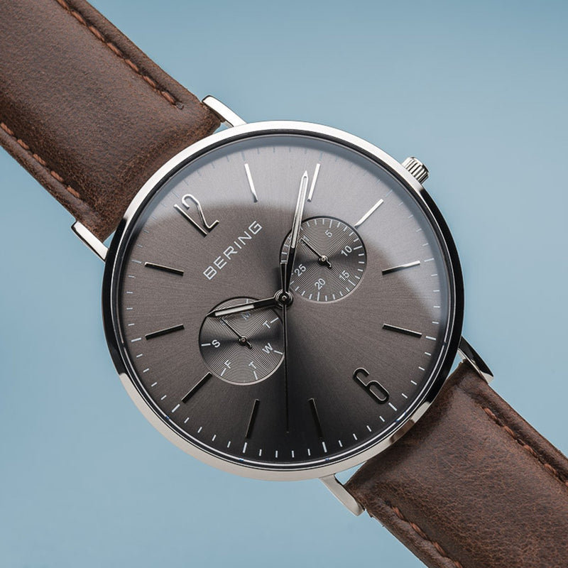 Bering Classic Polished Silver Combo Watch