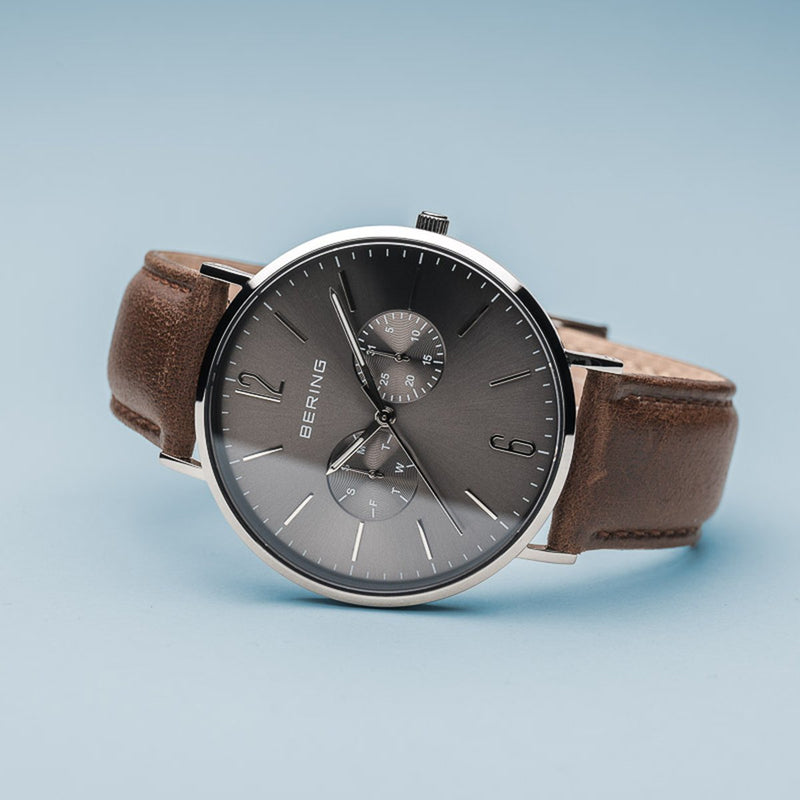 Bering Classic Polished Silver Combo Watch