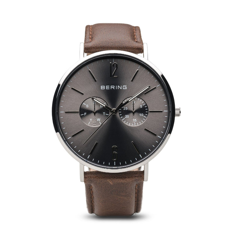 Bering Classic Polished Silver Combo Watch