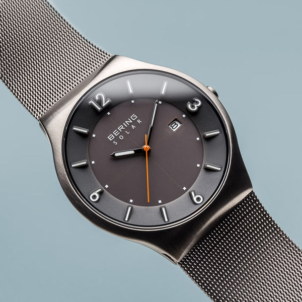 Bering Solar Brushed Grey Watch
