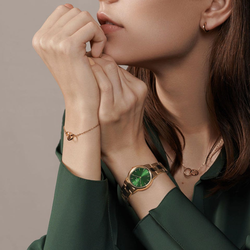 Daniel Wellington Womens Iconic Link Emerald 28mm