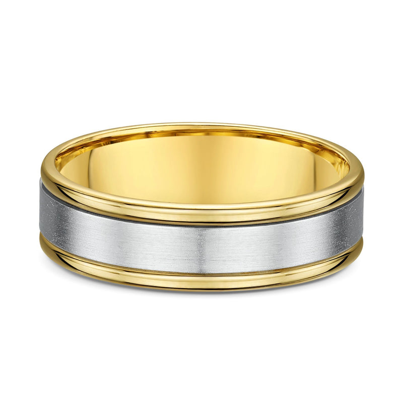 9ct Two Tone White & Yellow Gold  Wedding Ring