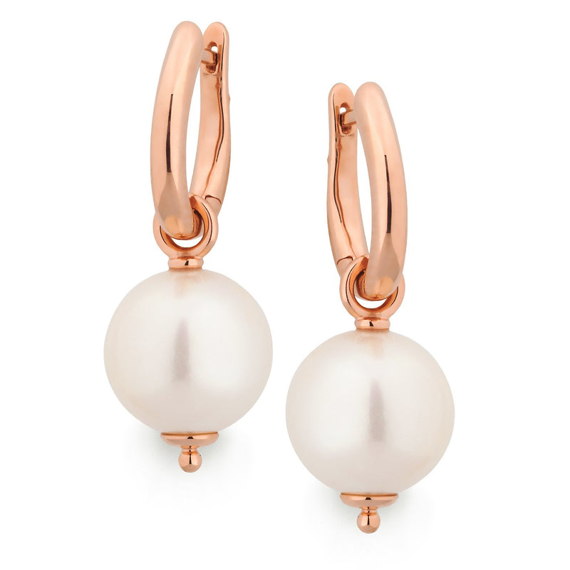 Freshwater Pearl Drop Earrings in 9ct Rose Gold
