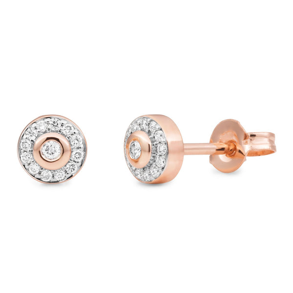 9Ct Rose Gold 0.15Ct Diamond Stud Earrings