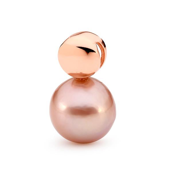 18ct Rose Gold Plated Sterling Silver Pink Pearl Pendant