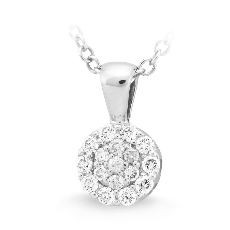 9Ct White Gold 0.17Ct Diamond Pendant