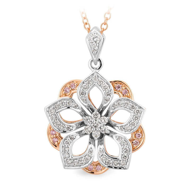 PINK CAVIAR 0.44ct Pink Diamond Pendant in 9ct White & Rose Gold