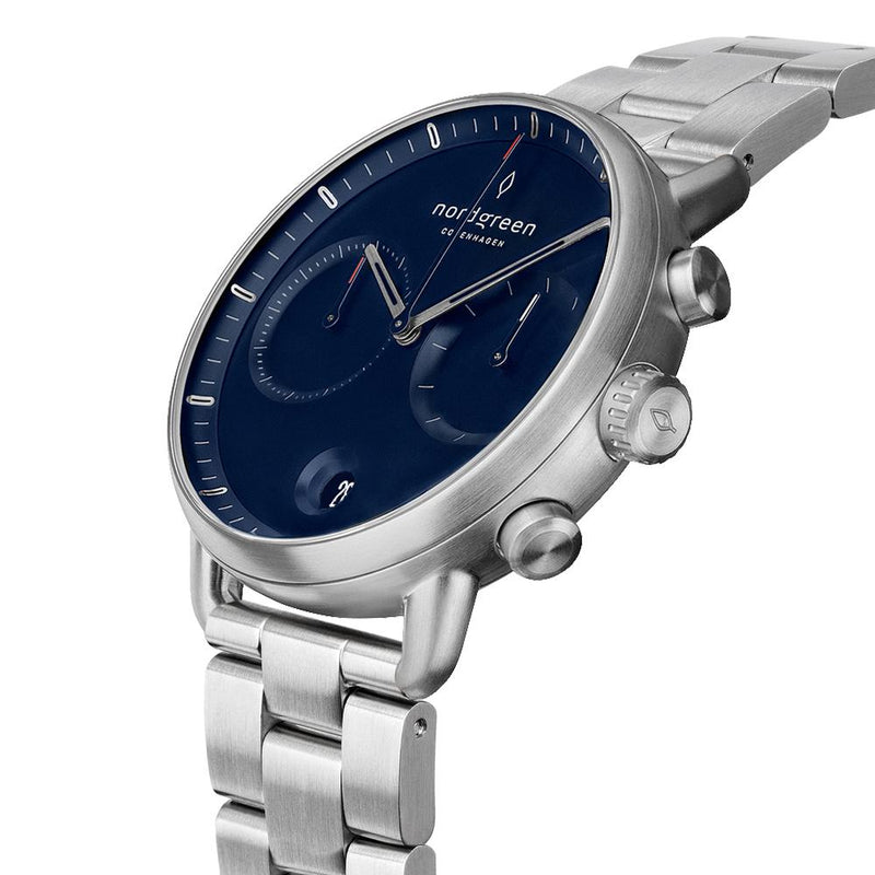 Nordgreen Pioneer 42mm Silver Navy Watch