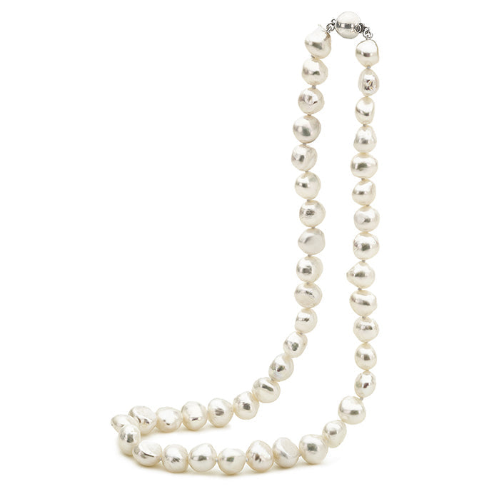 Sterling Silver45cm White Pearl Necklet