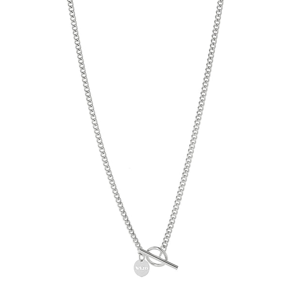 NAJO Curb T-bar Silver Necklace 45cm