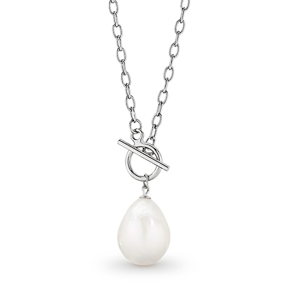 Sterling Silver Freshwater Pearl Edison Toggle Necklace